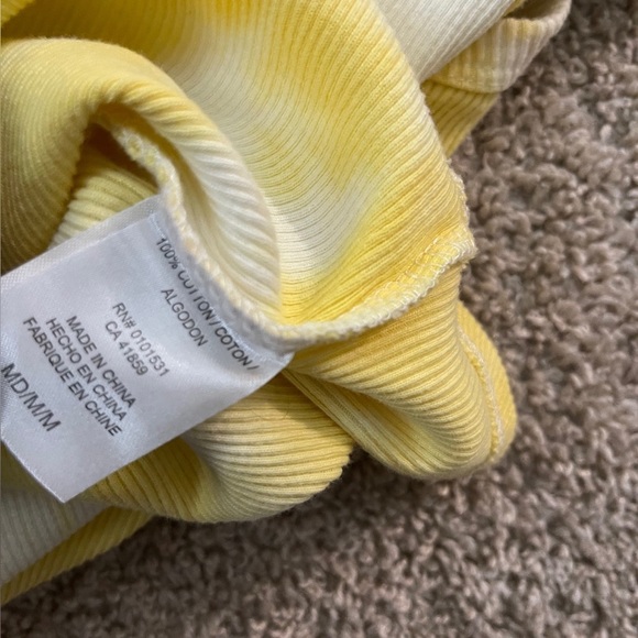 Grateful Dead Yellow Tie-Dye Crop Tank Top Boho Festival Casual Spring Summer - Picture 4 of 5